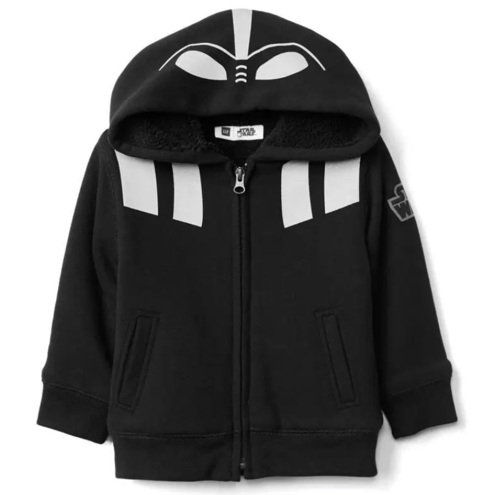 GAP Star Wars Size 2 Years 2T Darth Vader Sherpa Lined Zip Up Hooded Jacket